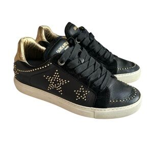 Zadig & Voltaire Star Sneakers Zv 1747  Black Leather Women’s